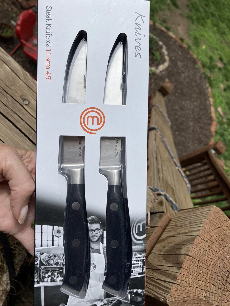 MasterCHEF 2 Pc Steak Knife Set Triple Rivet Full Tang Stainless