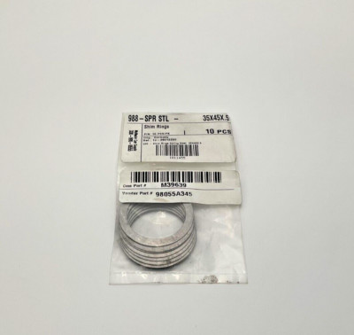 McMaster 988-SPR STL-35X45X.5 Shim Rings Lot of 10 New (VT)