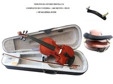 VIOLINO DA STUDIO MISURA 3/4 KIT CON CUSTODIA + ARCHETTO + PECE + SPALLIERA FOM