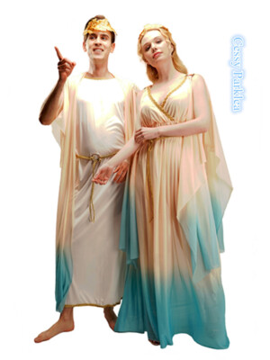 H-K3-4 Men Women Caesar Emperor Queen Athenian Goddess Greek Toga