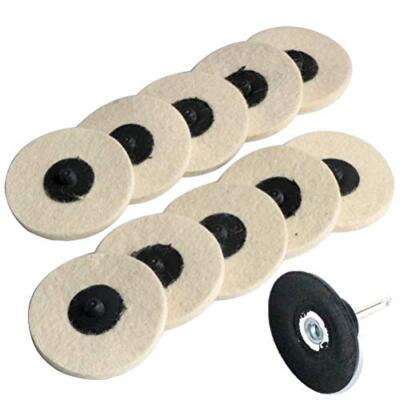 3 inch 10pcs Sanding Pad Wool Felt Quick Change Disc Roll Lock Surface Polish...