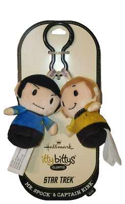 Hallmark Itty Bittys Clippys - MR. SPOCK & CAPTAIN KIRK (Star Trek) 2'' Plush