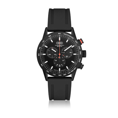 Audi Chronograph Armbanduhr Herrenuhr Saphirglas wasserdicht schwarz 3102400400