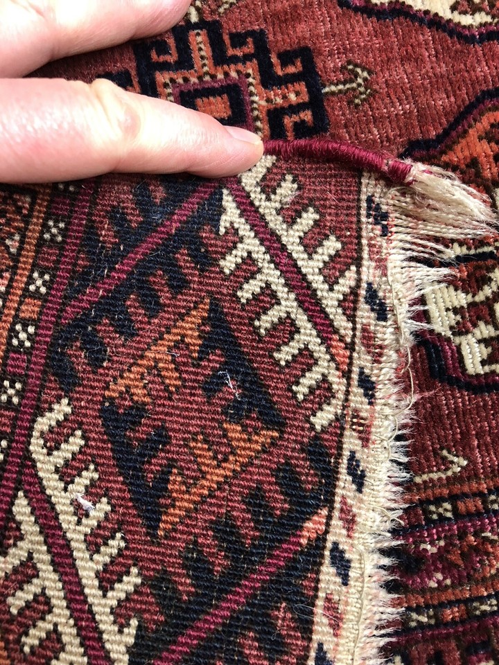 Antique C1890 Tekke Turkoman Bokhara Tiny Knots Pink Gul Super Soft Rug