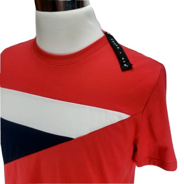 NWT NEW Edgar + Ash Color Block T shirt Men's Size M Red eBay