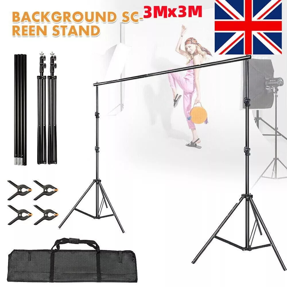 Ktaxon 10ft Adjustable Background Support Stand Photography Video Backdrop Kit Black