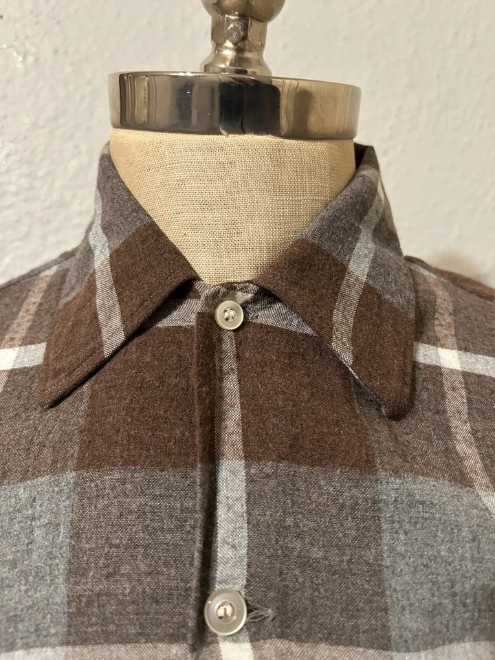 Vtg 1960s Arrow Chevella Mens M Rayon Plaid Button Up Shirt Rockabilly Chevelle - Image 3 of 4