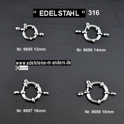 Federringverschluß Federring Schmuck Ketten Armband Verschlüße Edelstahl DIY