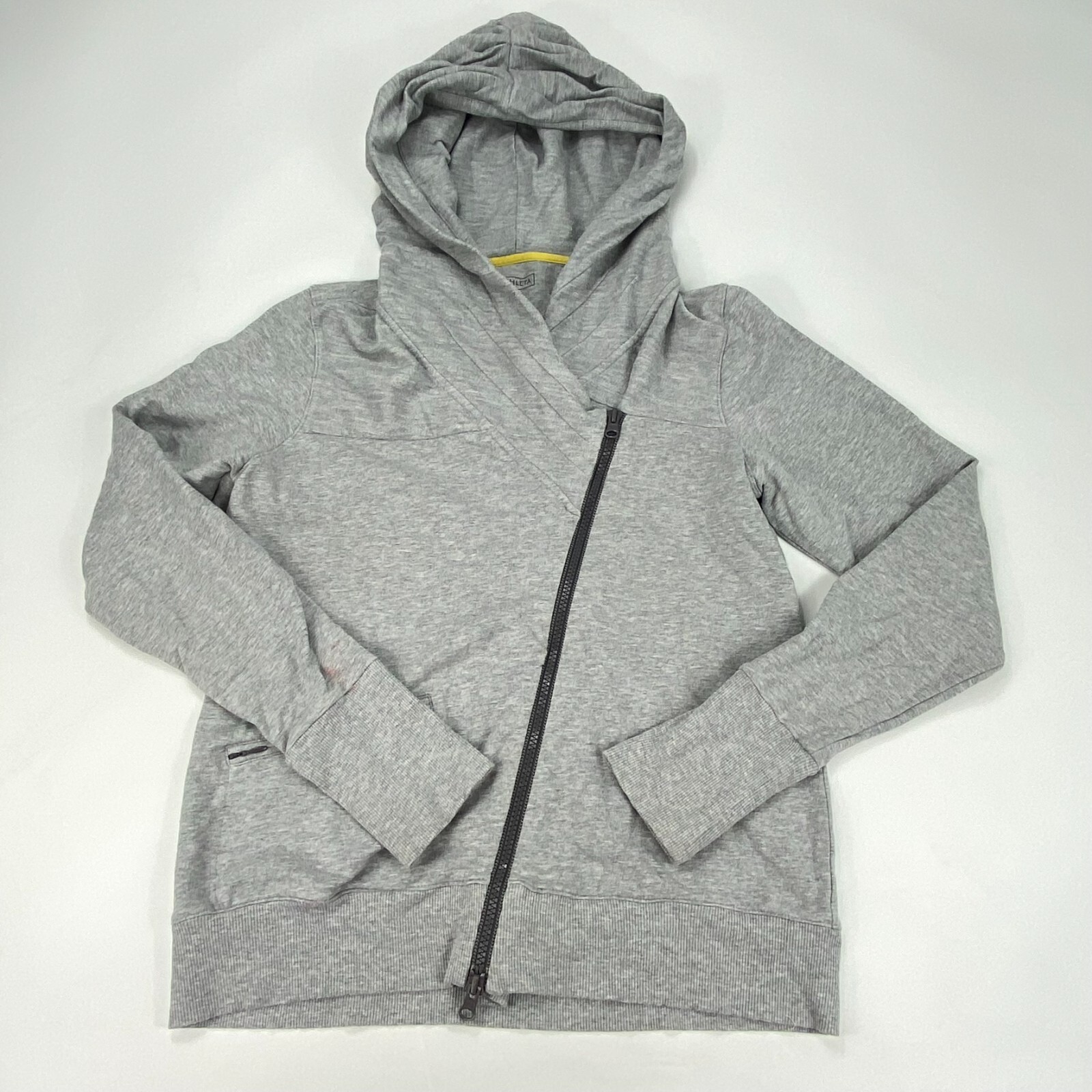 Athleta Asymmetrical Full Zip Hoodie Jacket Heather G… Gem