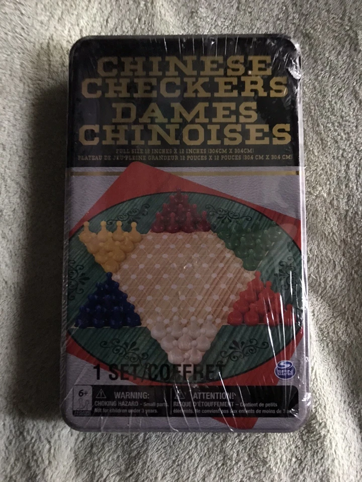 Spin Master Chinese Checkers 12x12 Game Board in Tin New, Sealed 2-4 Players - Image 2 of 4