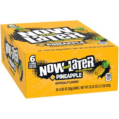 Now & Later Pineapple Candy ( 0.93 Ounce, Pack of 24 )