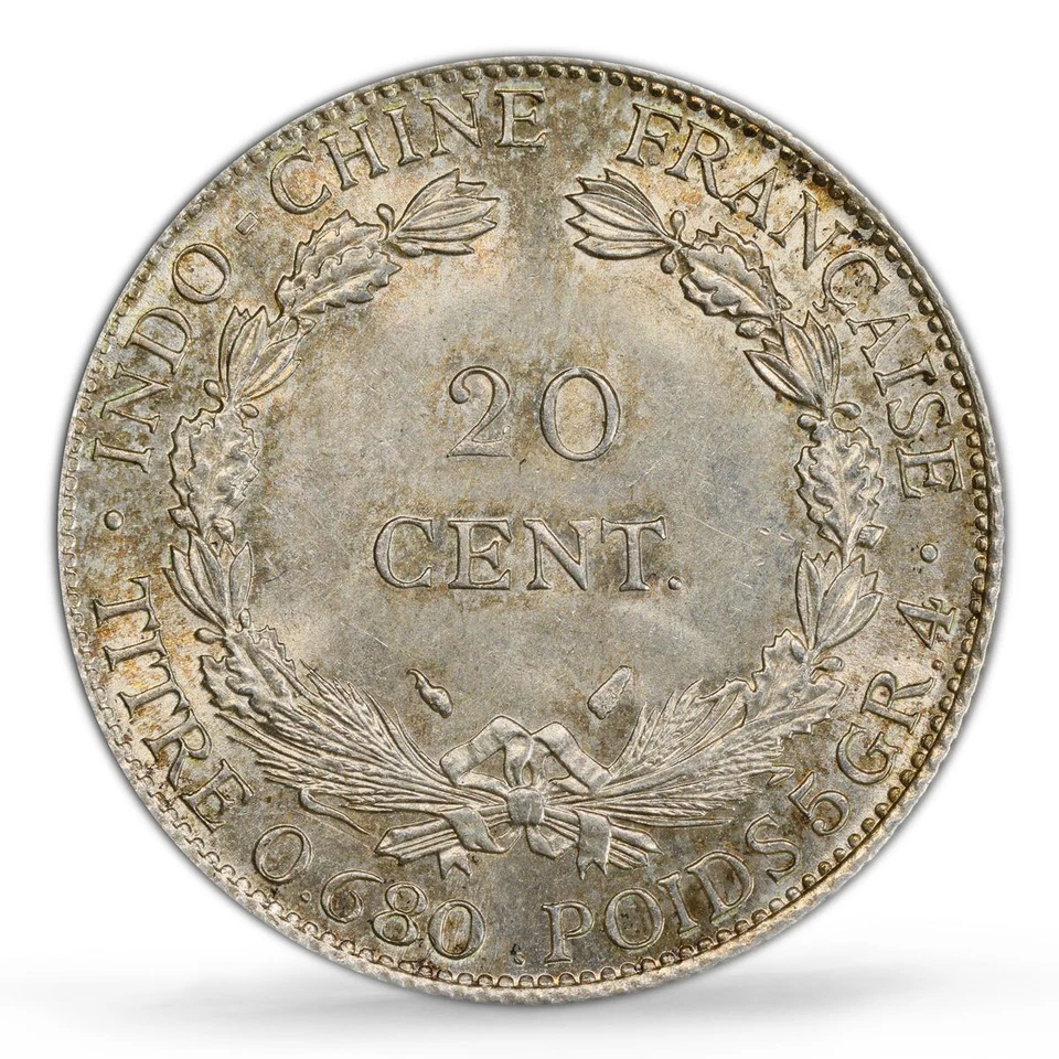 France French Indochina 20 cents Liberty Seated KM-17.2 MS64 PCGS Ag coin 1937 - Image 2 of 4