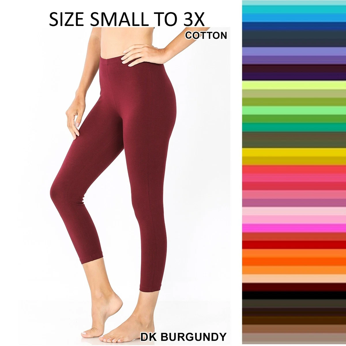 Zenana Capri Cropped Leggings Yoga Pants Cotton Stretch STORE