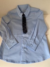 Wonder Nation Boys Long Sleeve Dress Shirt with Tie Set NWT Blue Size 7