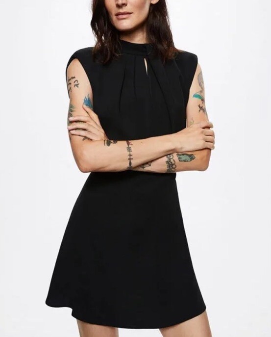 NWT Mango Womens Delfina Mini Dress Black Size L NWT Mango Womens Delfina Mini Dress Black Size L