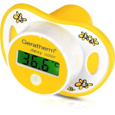 TETINE THERMOMETRE POUR TEMPERATURE BEBE - SUCETTE GERATHERM DAISY COLOR - JAUNE
