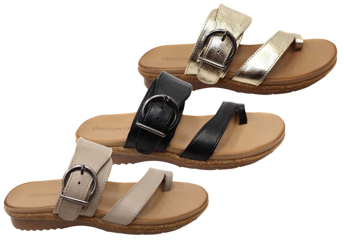 Womens Orizonte Martha European Leather Thongs Sandals