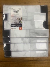 Peel and Stick Backsplash (16 individual sheets) Grey and White Subway Tiles