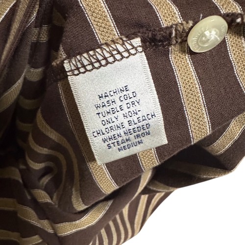 Turnbury Men’s Polo Shirt L Brown Tan Striped Cotton Golf Casual Short Sleeve - Picture 10 of 10