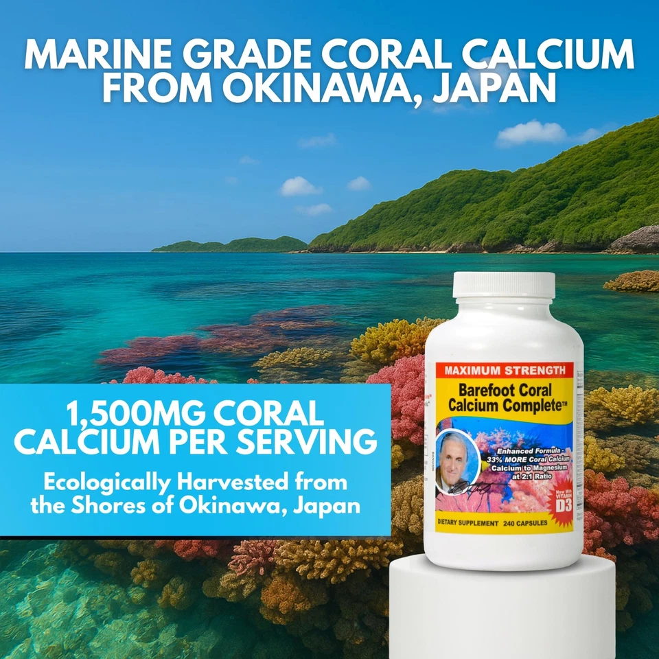 Calcio Coral Descalzo Completo 1500mg 240 Cápsulas - Suplemento Calcio Coral... Foto 3 de 4