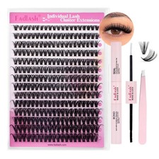 Eyelash Extension Kit 280PCS D Curl 8-16mm with Bond, Seal  Tweezers