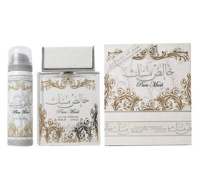 Lattafa Parfüm Pure Musk Eau de Parfum 100ml  Geschenk Deo Spray 50 ml