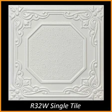 DIY Ceiling Tiles Glue Up Styrofoam 20x20 - R32 White - Pack/104 pcs 274 sq ft