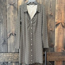 American Eagle Ditsy Floral Ruched Button Front Shirt Dress L NWT Preppy Cottage