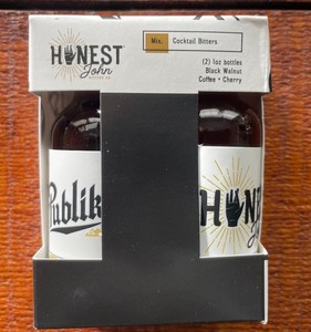 Honest John Cocktail Bitters 2- 1oz Bottles Black Walnut & Coffee Cherry Set NEW