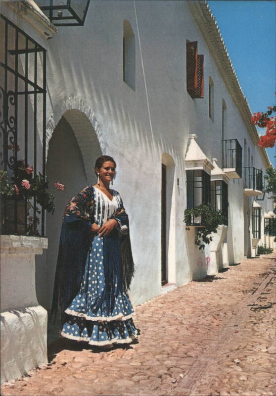 Andalusian Woman Traditional Dress,Costa del Sol,Spain 1977 Malaga Morris June R