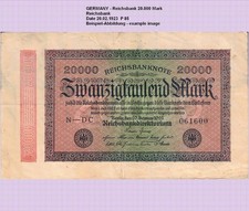WEIMAR  GERMANY   20000 MARK  REICHSBANKNOTE 1923  (VF) P 85 740##
