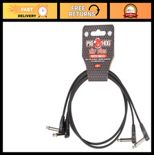 Low Profile Patch Cables 2-Pack, Flexible Audio/Instrument Cables, 1/4" TRS Conn