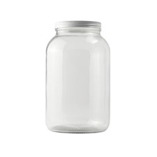 - One Gallon Wide Mouth Jar with White METAL Airtight Lid Glass Canisters with