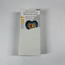 WonderArt Wonder Art Shaggy Latch Hook Kit Rainbow Heart 12x12. OPEN BOX