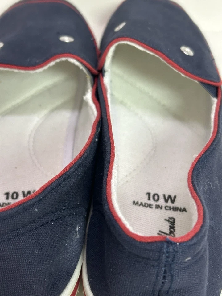 Zapatos de lona para mujer talla 10W Step Abouts azul rojo blanco sin cordones planos informales de colección Foto 3 de 4