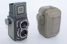Rolleiflex 4x4 Baby Rollei TLR 127 Film Camera-Grey. Xenar 60mm f3.5. Case. CLA 
