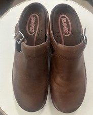 KLOGS Distressed Chocolate Leather Slip On Clogs  Size 9  NWT