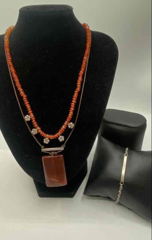Sterling Silver Red Stone Assorted Necklaces & Br… - image 1