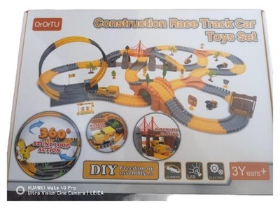OrOrTU Autorennbahn Bausatz Rennstrecke 360° Stunt Loop DIY ab 3 Jahre