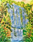 Loeb Bright & Colorful Jungle Waterfall Original Artisan 11 x 14  Wall Art Decor — photo 2