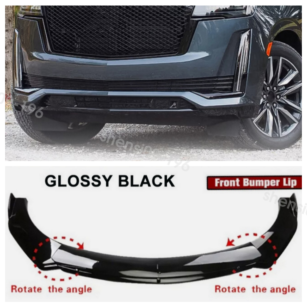 For Cadillac Escalade 2021-2024 Glossy Black Front Bumper Lip Spoiler Splitter