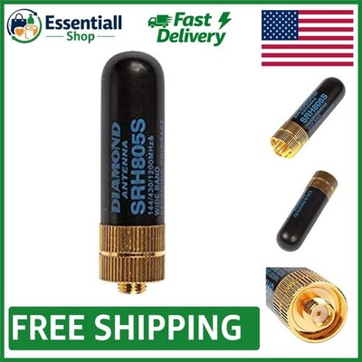 Compact 2.15/3.0 dBi SMA-F Antenna for Enhanced Radio Signal - Black/Gold