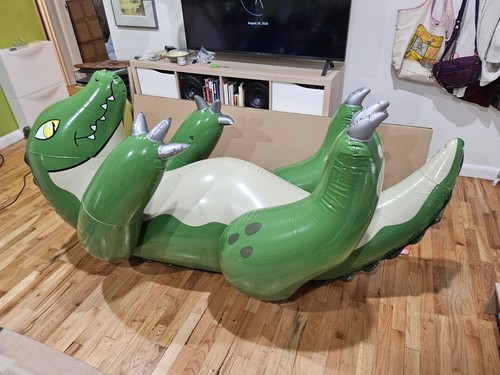 Squeakitty Toys Laying Gator Inflatable Toy NIB