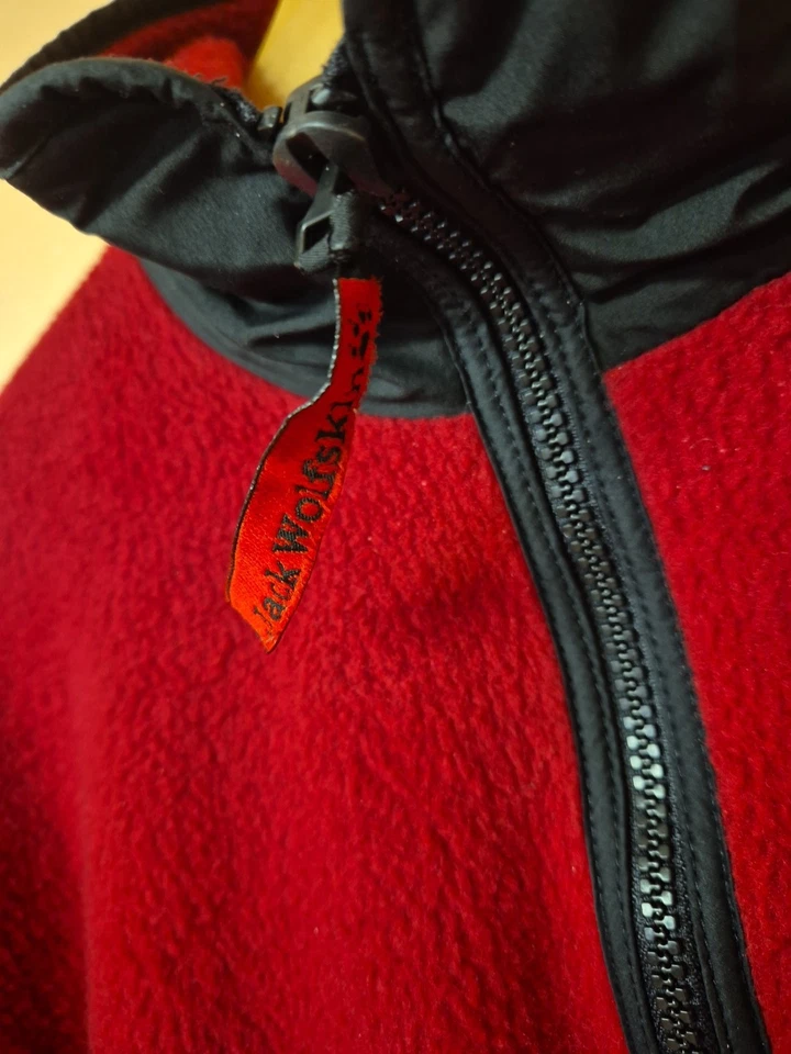 Chaqueta polar Jack Wolfskin Polarsystem vintage cremallera completa roja talla grande Foto 4 de 4