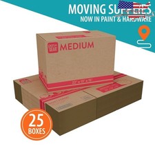 25 Pack Medium Moving Boxes Durable Storage Shipping Box Easy Assembly New Brown