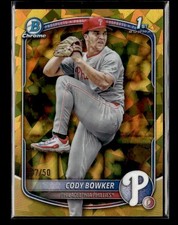 2025 Bowman Draft Sapphire #BDC-140 Cody Bowker Gold /50 Philadelphia Phillies