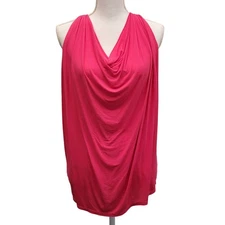Michael Stars Halter Top Women's One Size Pink Sleeveless Draped Cowl Neck Layer