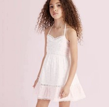 Loveshackfancy Annabelle Ditsy Floral Halter Dress Girls 14 Pink White NWT