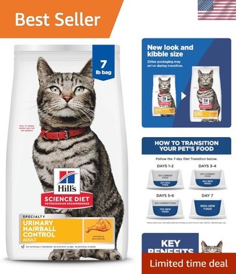 Veterinarian Recommended 7 lb Chicken Cat Food for Adult Urinary & Hairball Care