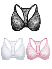 3 Piezas Sujetadores Mujeres Sujetadores Encaje Sujetador con Aros Sissy Lencería Sexy AABCDDDEF